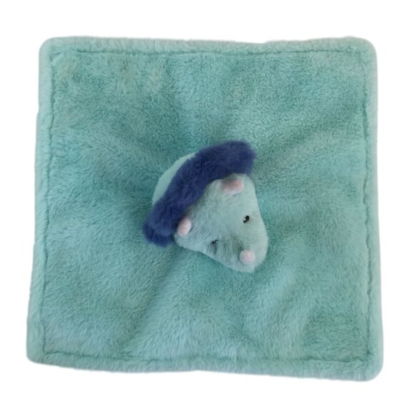 Parents Choice Blue Dinosaur Lovey 12" Triceratops Security Blanket Satin Back - Picture 3 of 6